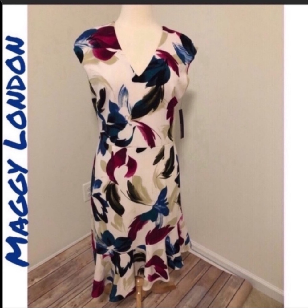 NWT Maggy London Graham Flounce dress
